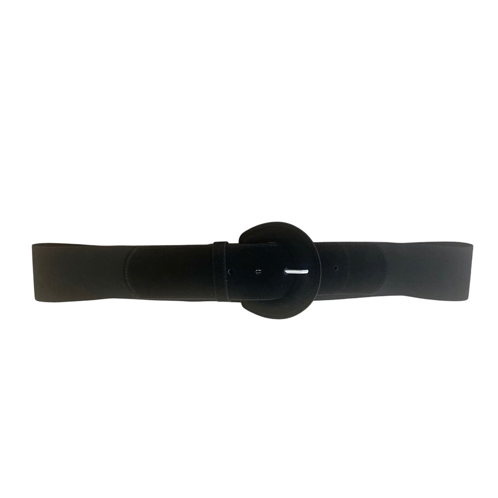 Lafayette‎ 148 New York Womens Black Velvet Elastic Wide Waist Belt Size L Large